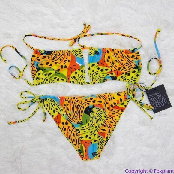 NEW SET Free People It's Now Cool Square Tie Bikini set, size M - Picture 3 of 16